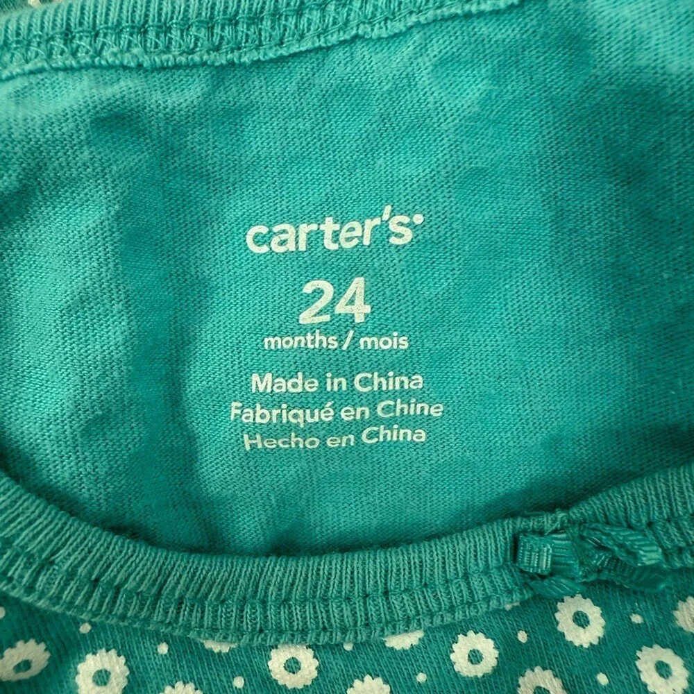 Carter's one piece daddy’s girl whale polka dot Aqua Polka Dot Bodysuit ruffle